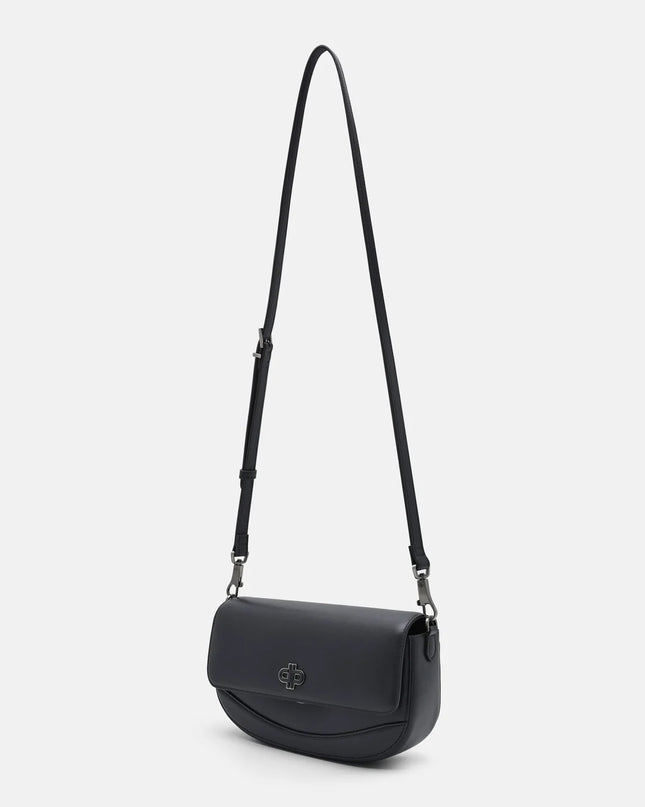 Willow Leather Shoulder Bag - Dark Grey