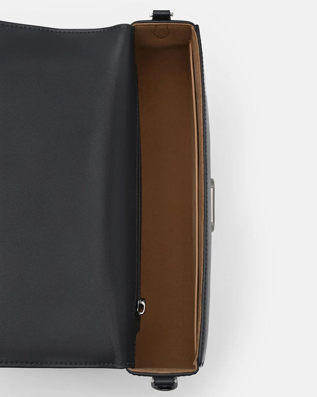 Willow Leather Shoulder Bag - Dark Grey