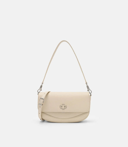 Willow Leather Shoulder Bag - Beige Tumble