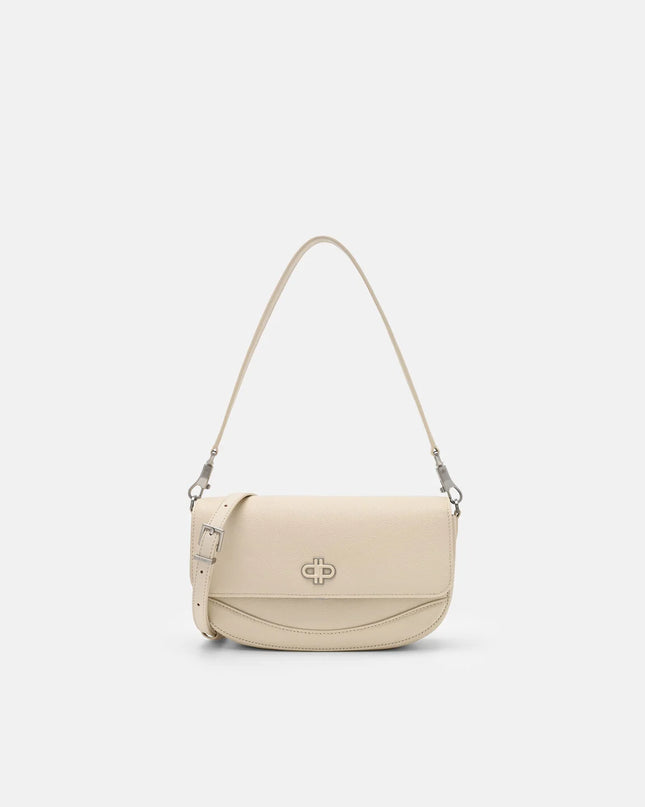 Willow Leather Shoulder Bag - Beige Tumble
