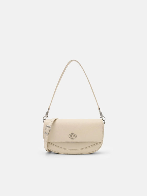 Willow Leather Shoulder Bag - Beige Tumble