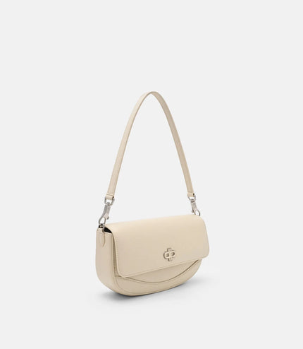 Willow Leather Shoulder Bag - Beige Tumble