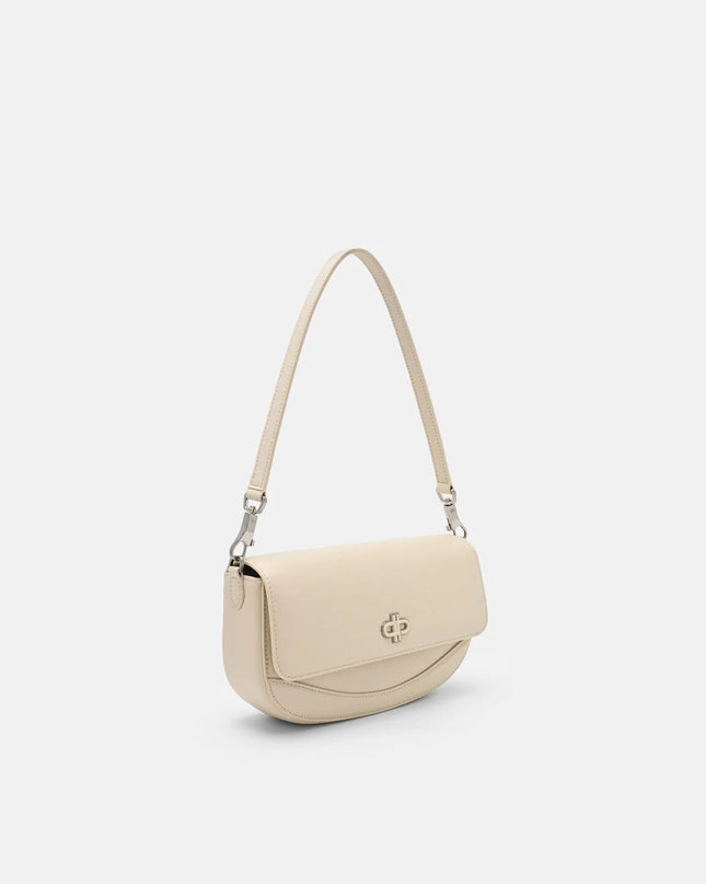 Willow Leather Shoulder Bag - Beige Tumble