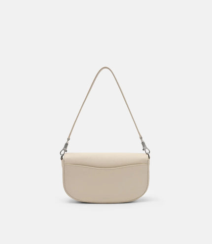 Willow Leather Shoulder Bag - Beige Tumble