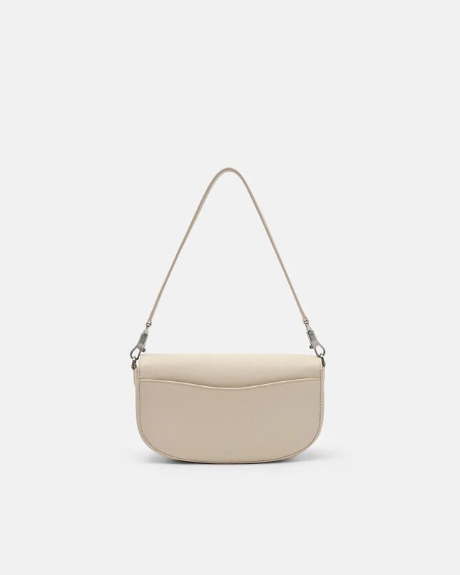 Willow Leather Shoulder Bag - Beige Tumble