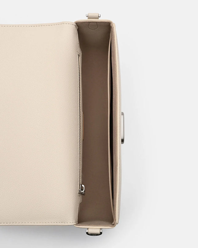 Willow Leather Shoulder Bag - Beige Tumble
