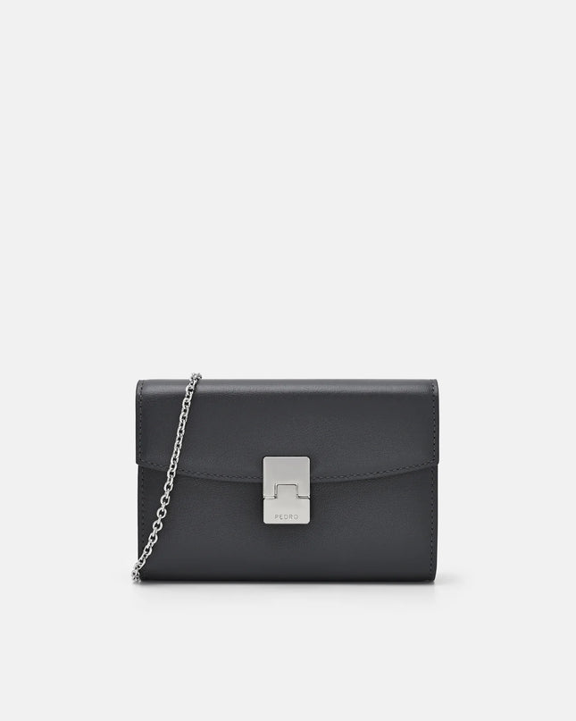 Leather Bi-Fold Wallet - Grey