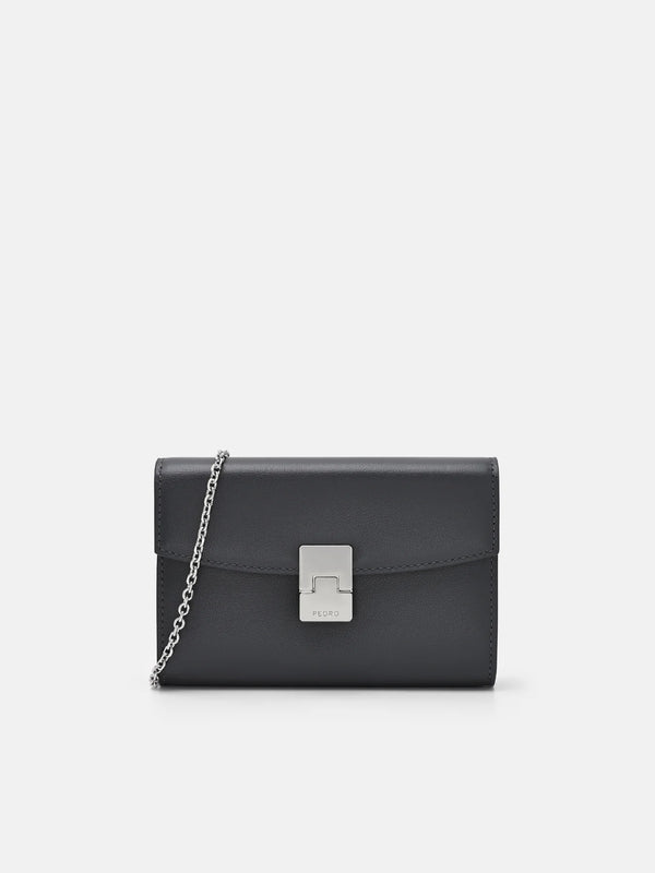 Leather Bi-Fold Wallet - Grey