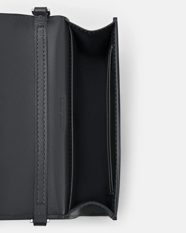Leather Bi-Fold Wallet - Grey