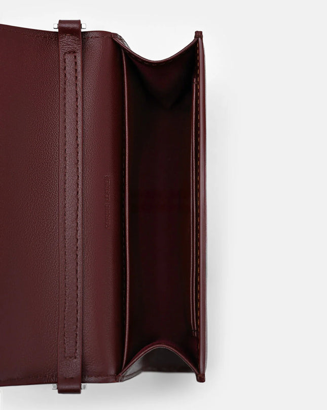 Leather Bi-Fold Wallet - Burgundy
