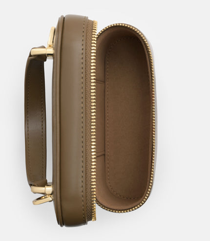 Ari Leather Vanity Case - Dark Taupe
