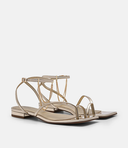 Lia Ankle Strap Sandals - Gold
