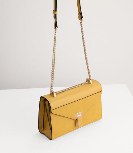Lizard-Effect Boxy Leather Bag
