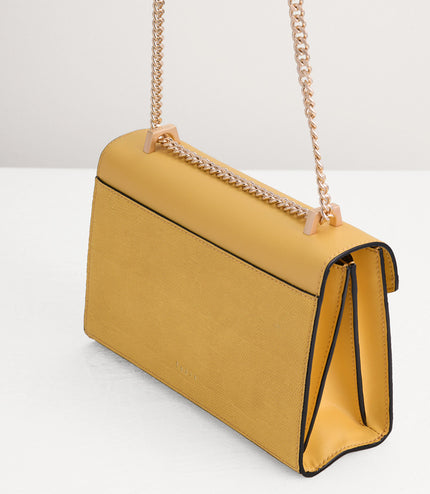 Lizard-Effect Boxy Leather Bag