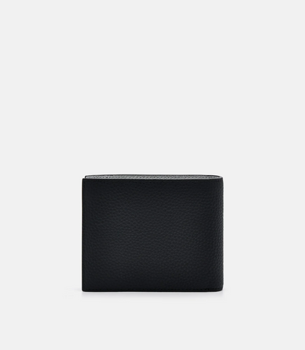 Embossed Leather Bi-Fold Wallet with Insert - Black
