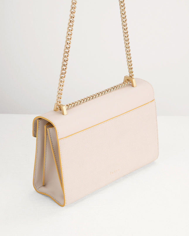 Lizard-Effect Boxy Leather Bag