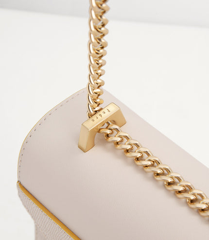 Lizard-Effect Boxy Leather Bag