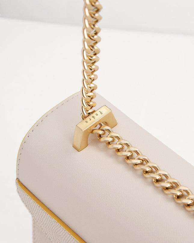 Lizard-Effect Boxy Leather Bag