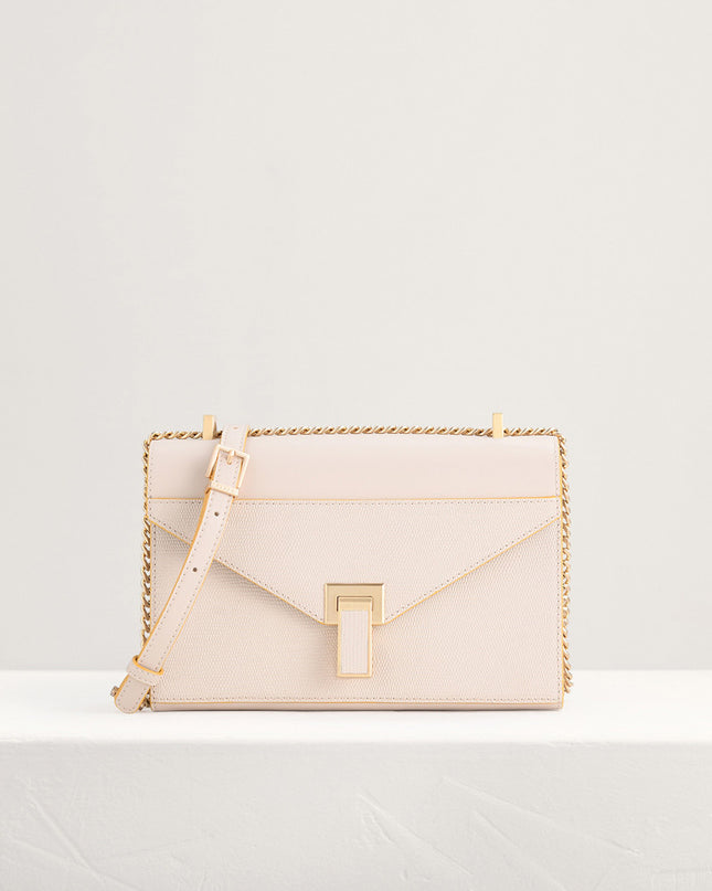 Lizard-Effect Boxy Leather Bag