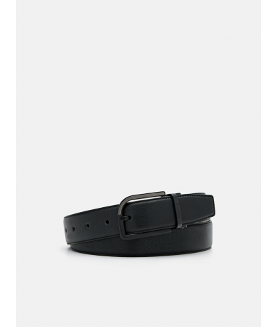 Embossed Leather Reversible Pin Belt