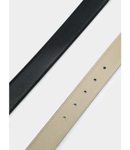 Embossed Leather Reversible Pin Belt