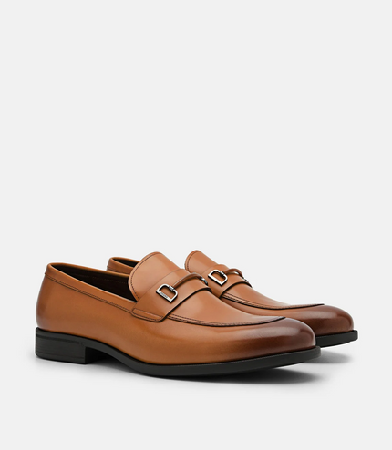 Altitude Lightweight Casey Leather Loafers - Camel
