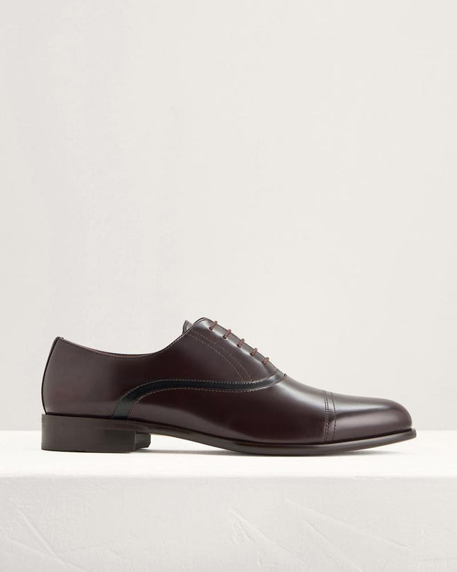 Leather Cap Toe Oxford Shoes