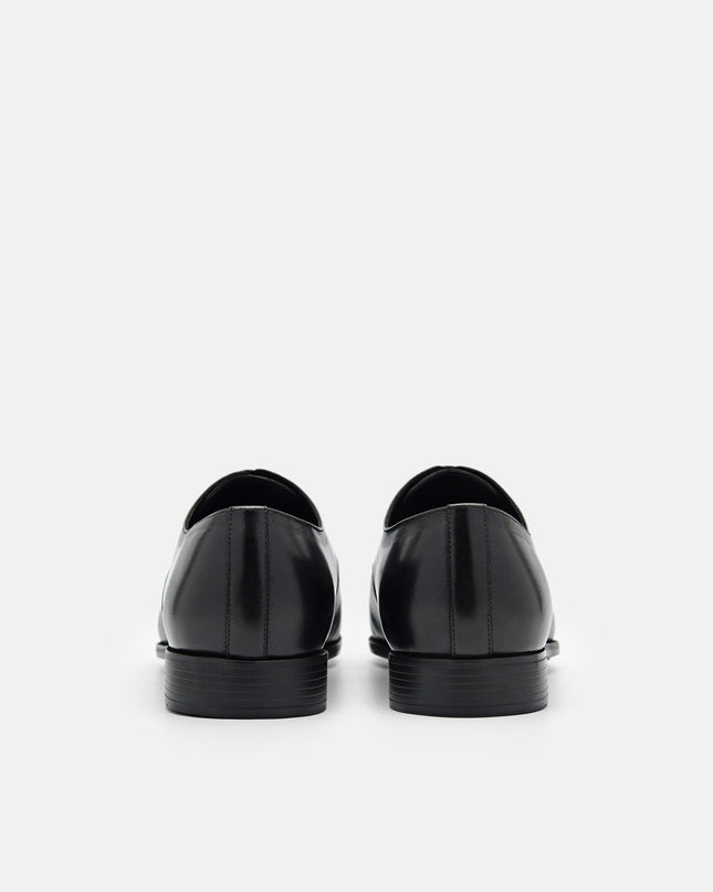 Altitude Lightweight Embossed Leather Derby Shoes - Black