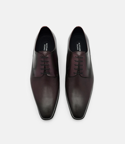 Altitude Lightweight Embossed Leather Derby Shoes - Dark Brown