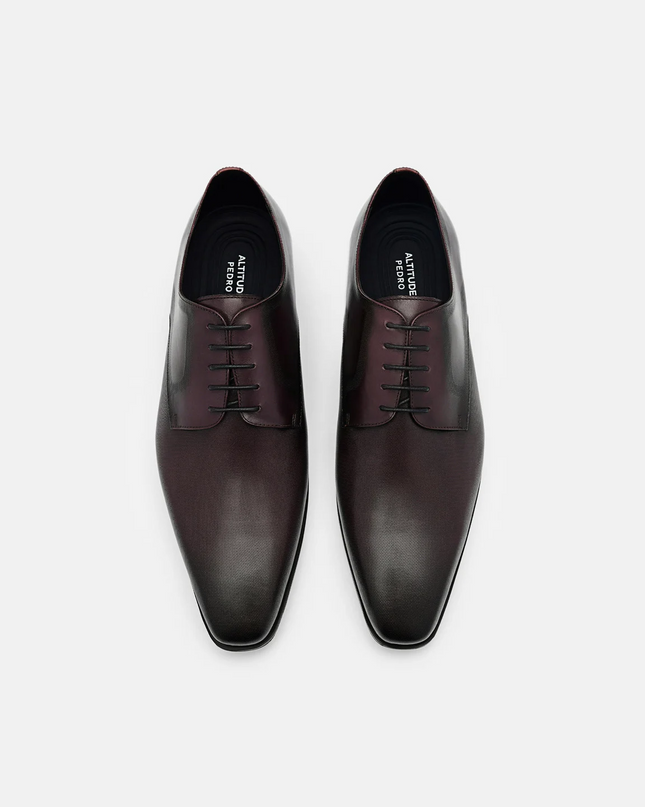 Altitude Lightweight Embossed Leather Derby Shoes - Dark Brown