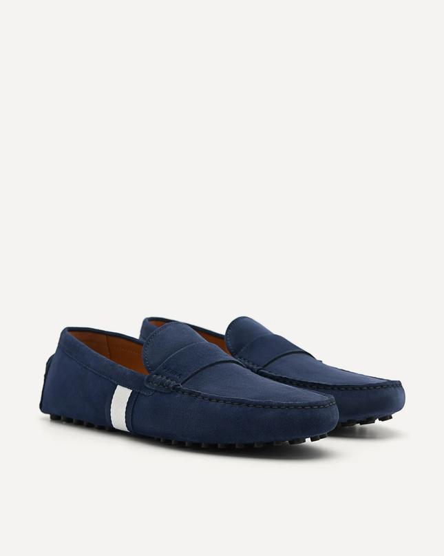 Leather Band Moccasins - Black