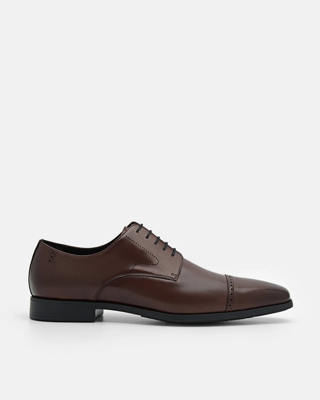 Altitude Lightweight Leather Brogue Derby Shoes - Brown