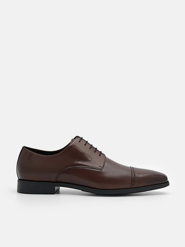 Altitude Lightweight Leather Brogue Derby Shoes - Brown