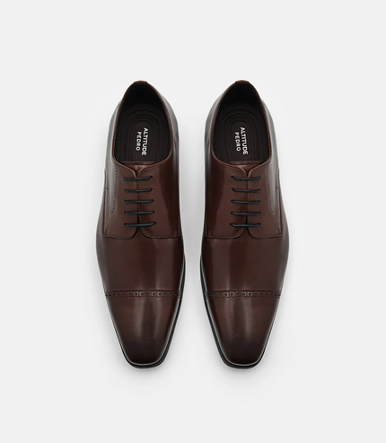 Altitude Lightweight Leather Brogue Derby Shoes - Brown