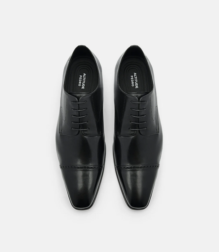 Altitude Lightweight Leather Brogue Derby Shoes - Black