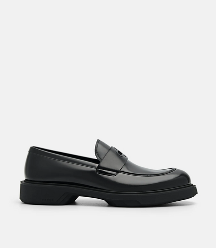 PEDRO Icon Loop Leather Penny Loafers - Black