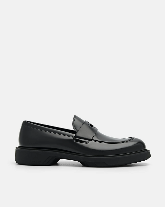 PEDRO Icon Loop Leather Penny Loafers - Black