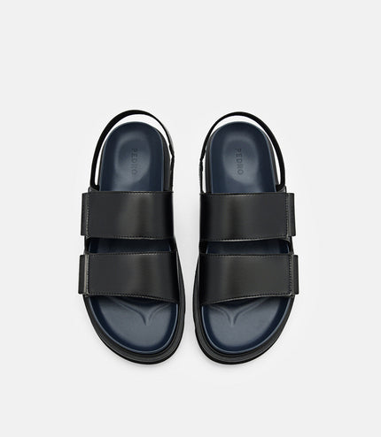 Backstrap Velcro Sandals - Black