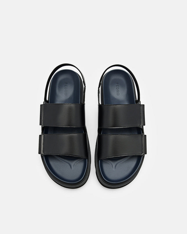 Backstrap Velcro Sandals - Black