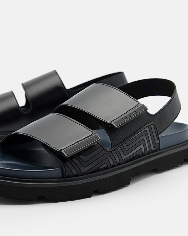 Backstrap Velcro Sandals - Black