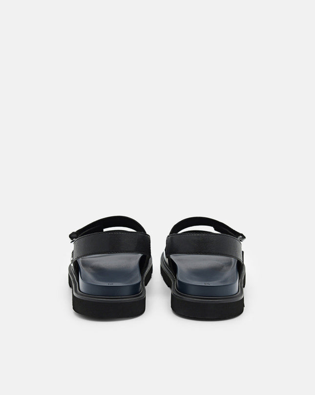 Backstrap Velcro Sandals - Black