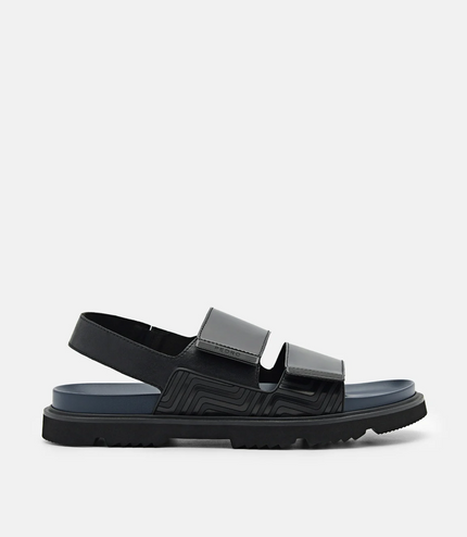 Backstrap Velcro Sandals - Black