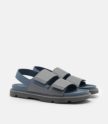 Backstrap Velcro Sandals - Dark Grey