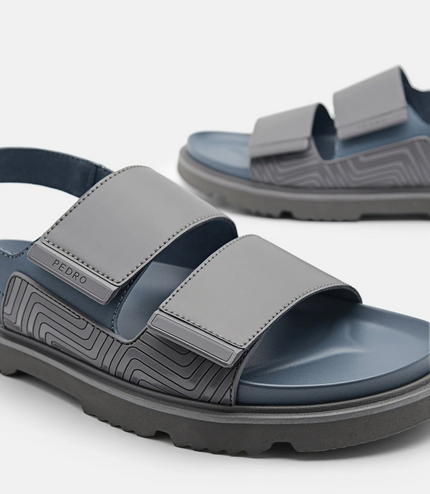 Backstrap Velcro Sandals - Dark Grey