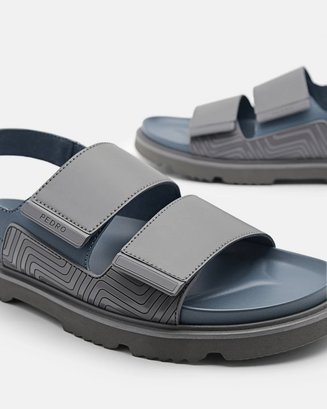 Backstrap Velcro Sandals - Dark Grey