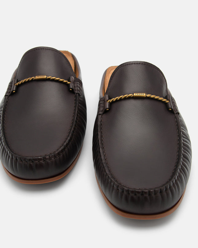 Hawser Leather Slip-On Moccasins - Dark Brown