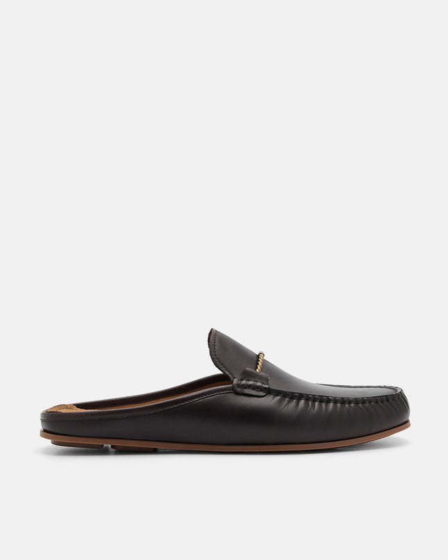 Hawser Leather Slip-On Moccasins - Dark Brown