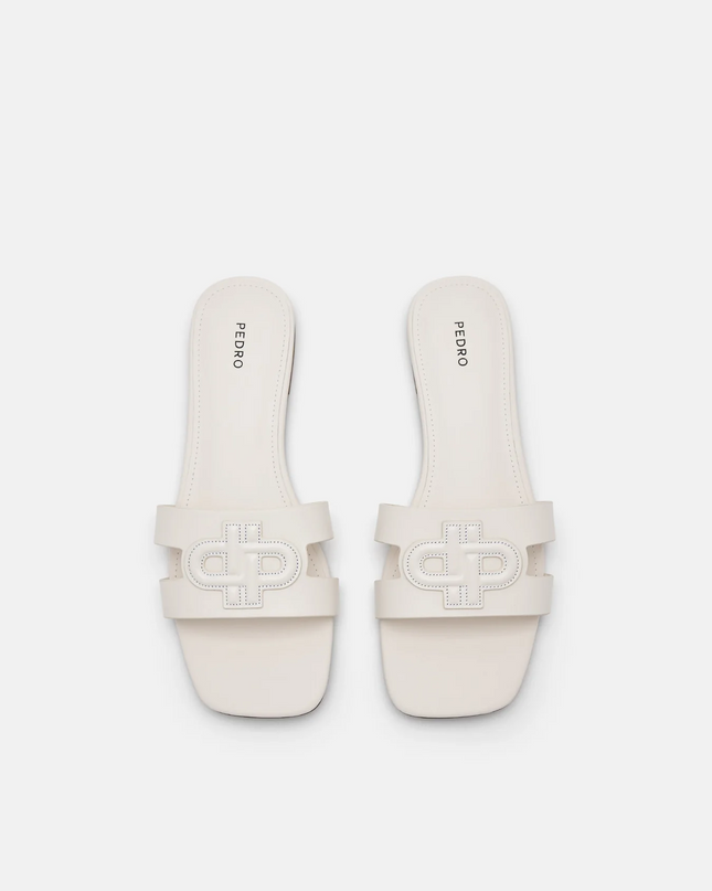 PEDRO Icon Leather Slip-On Sandals - Chalk