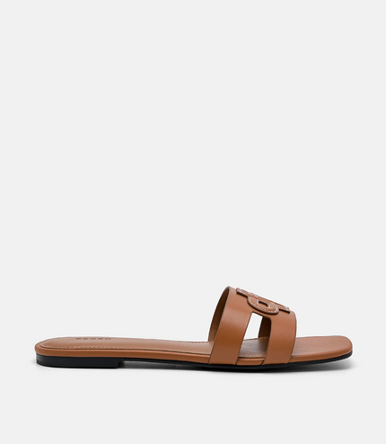 PEDRO Icon Leather Slip-On Sandals - Cognac