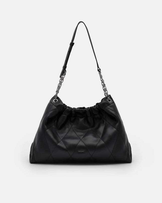 Kaia Quilted Shoulder Bag - Black
